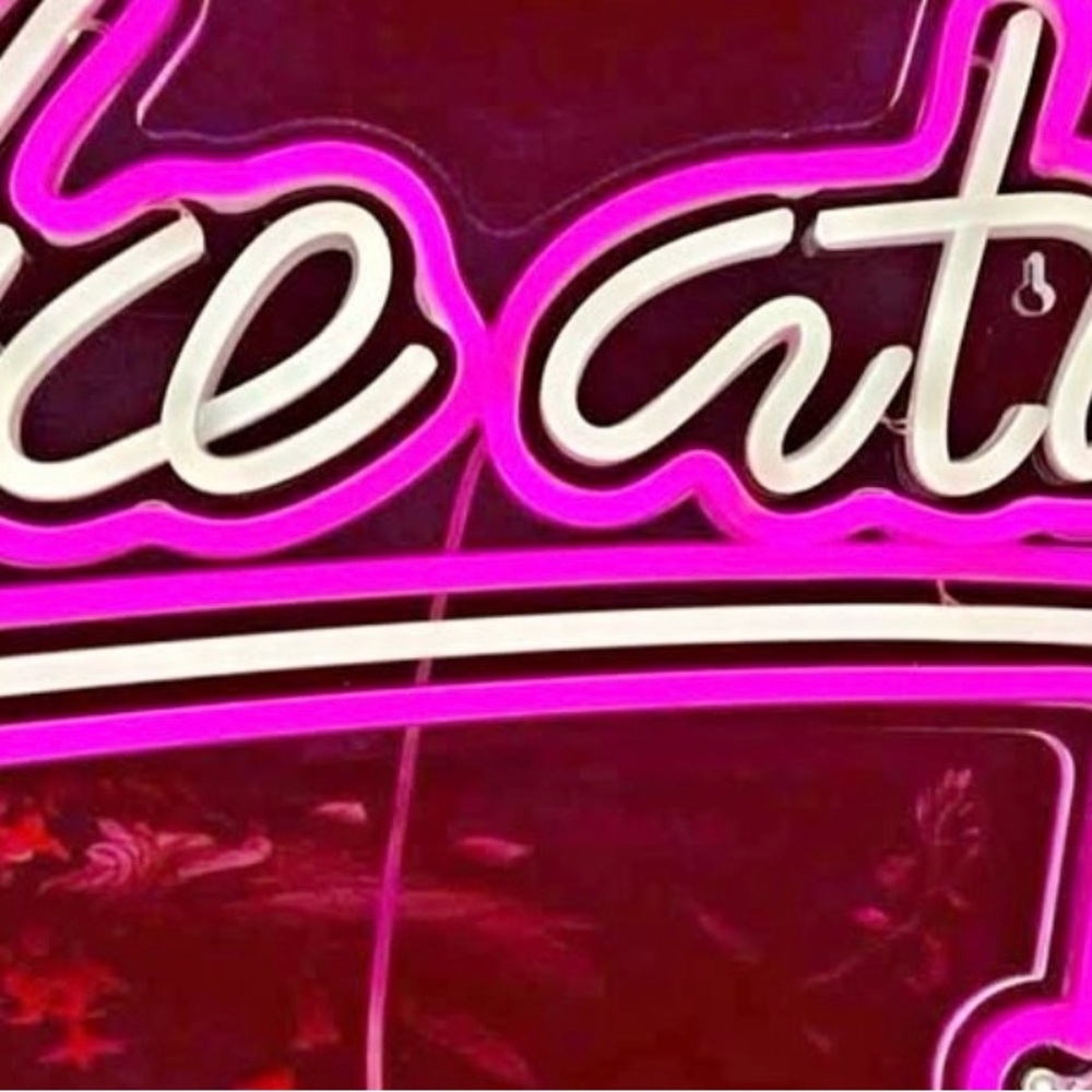 Vibrant Pink and White Neon Light